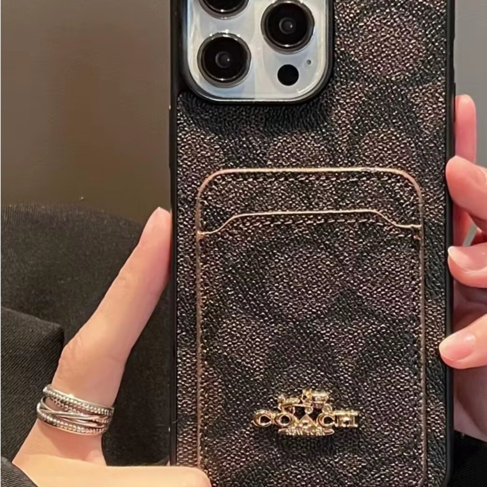 Coach Signature Black and Gold Phone Case